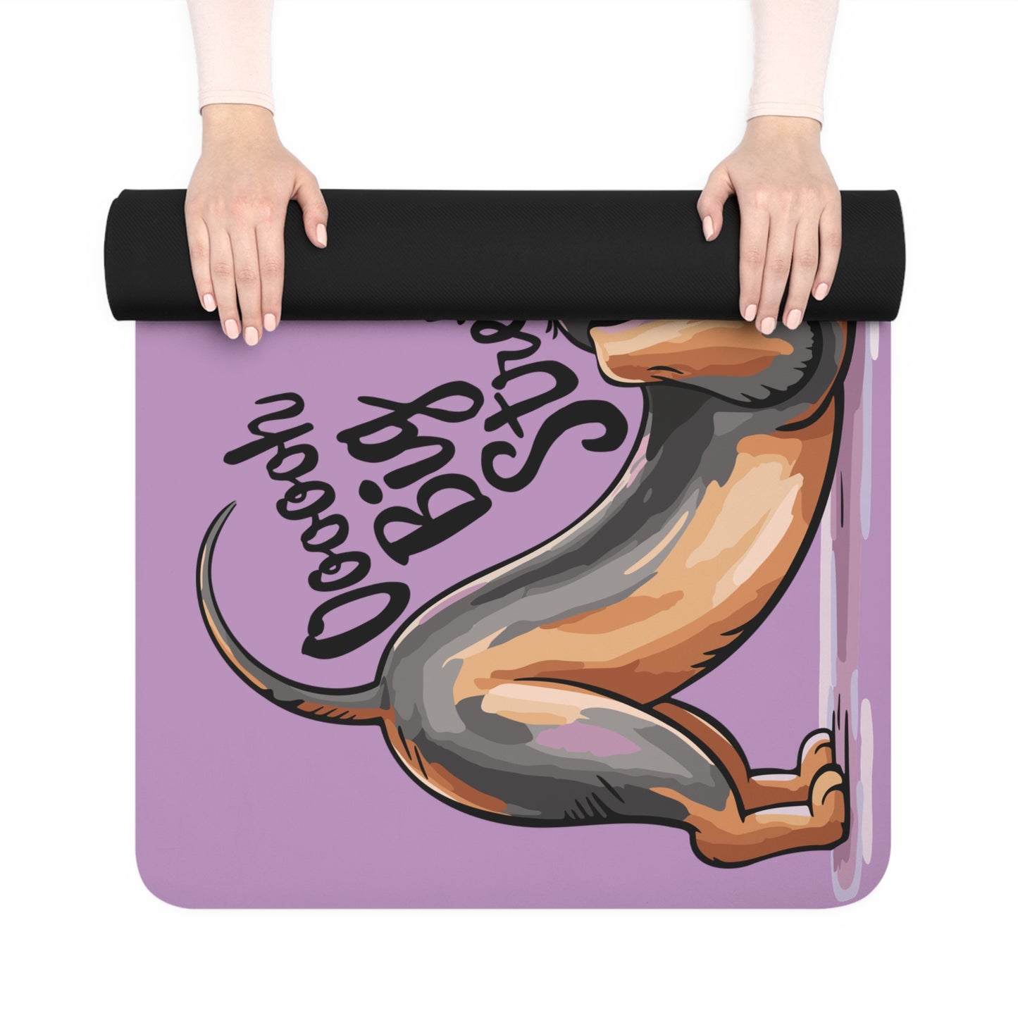 Oooh Big Stretch Dachshund Dog Stretching Rubber Yoga Mat, Funny Wiener Dogs Print Workout Exercise Mats