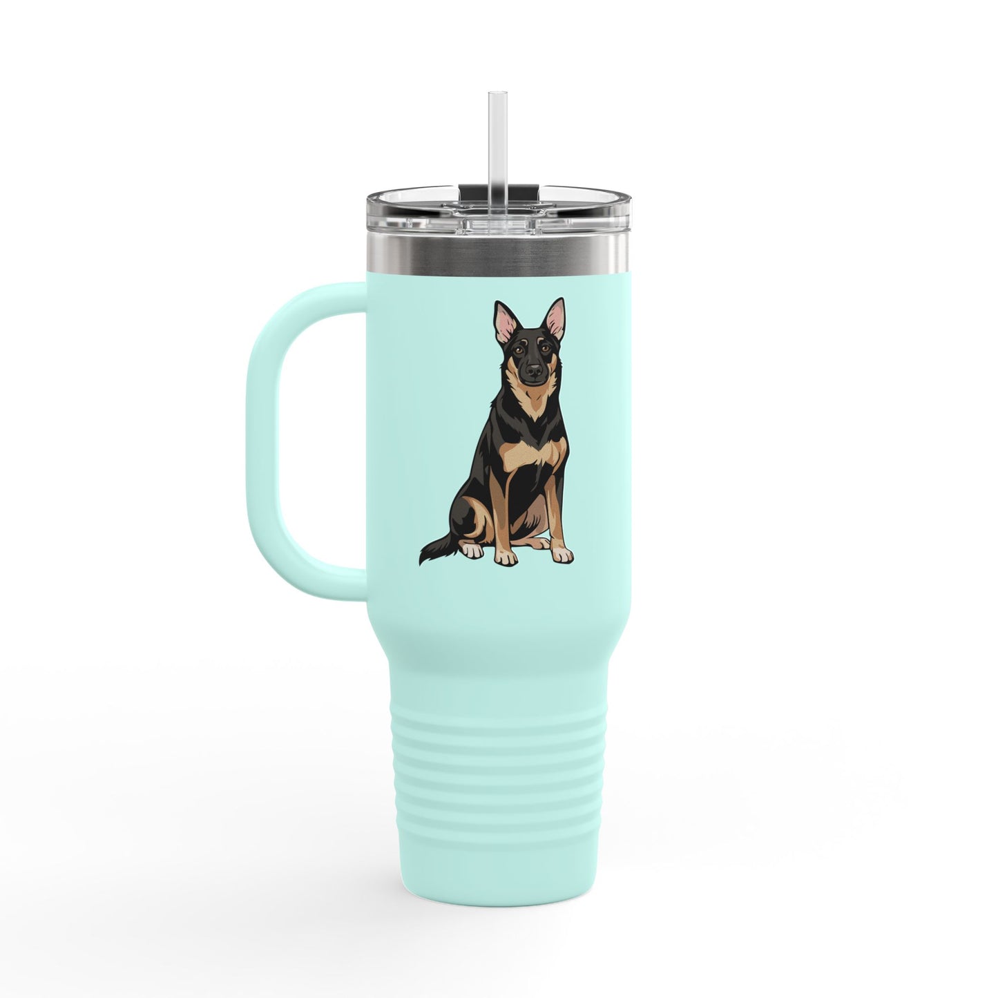 Buddy German Shepherd Dog Insulated Travel Mug, Dog Lover Gift, Pet Owner Present, Puppy Dogs Drinkware Coffee Mugs, Water Bottle