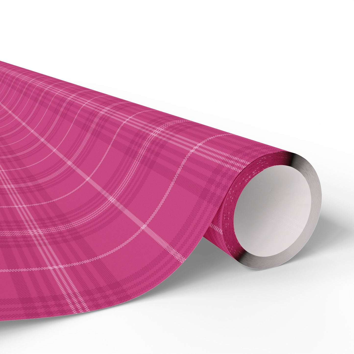 Pink Tartan Plaid Wrapping Paper Gift Wrap Roll, Holiday Birthday Christmas Valentine's Day, Matte Finish 30"×180"