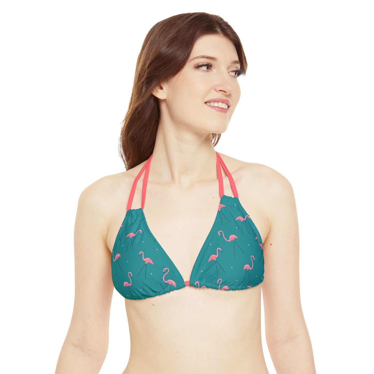 Pink Plastic Flamingos Teal Bikini 2 Piece Swimsuit Set - Womens Lawn Flamingo Bikini