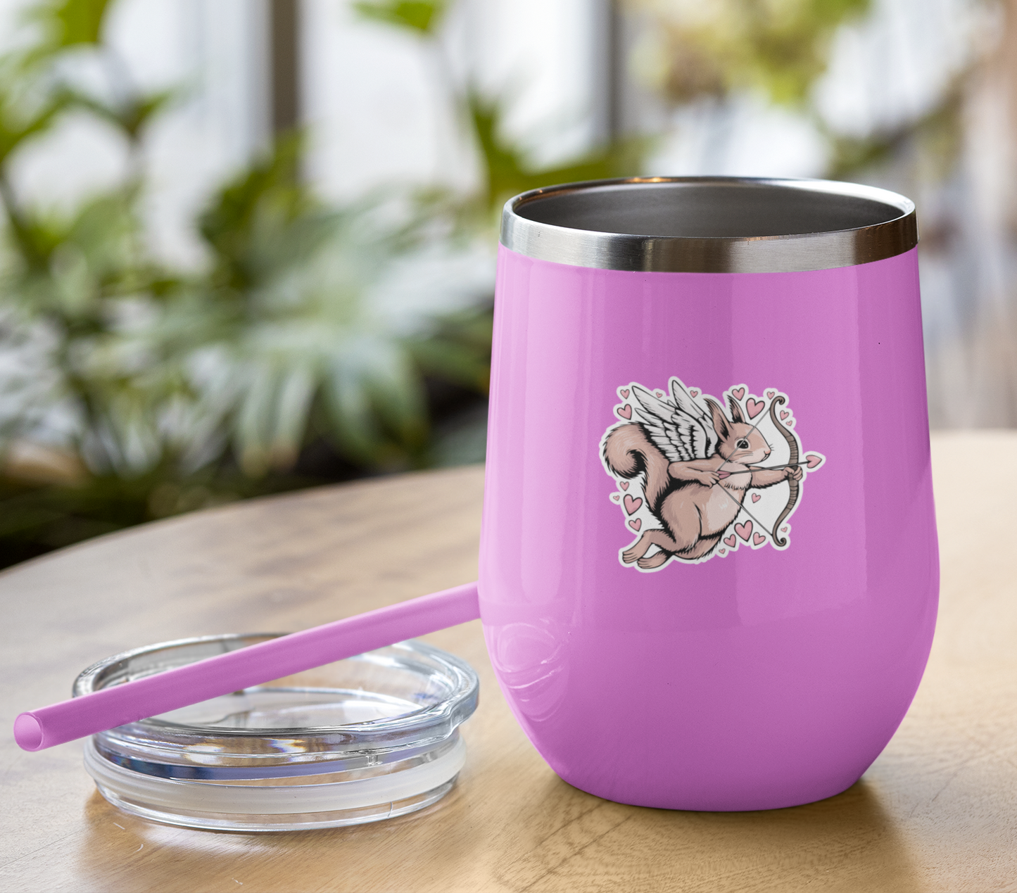 2" Cupid Squirrel Sticker - Waterproof, Fade-Resistant Decal Stickers Valentine's Day Love Hearts