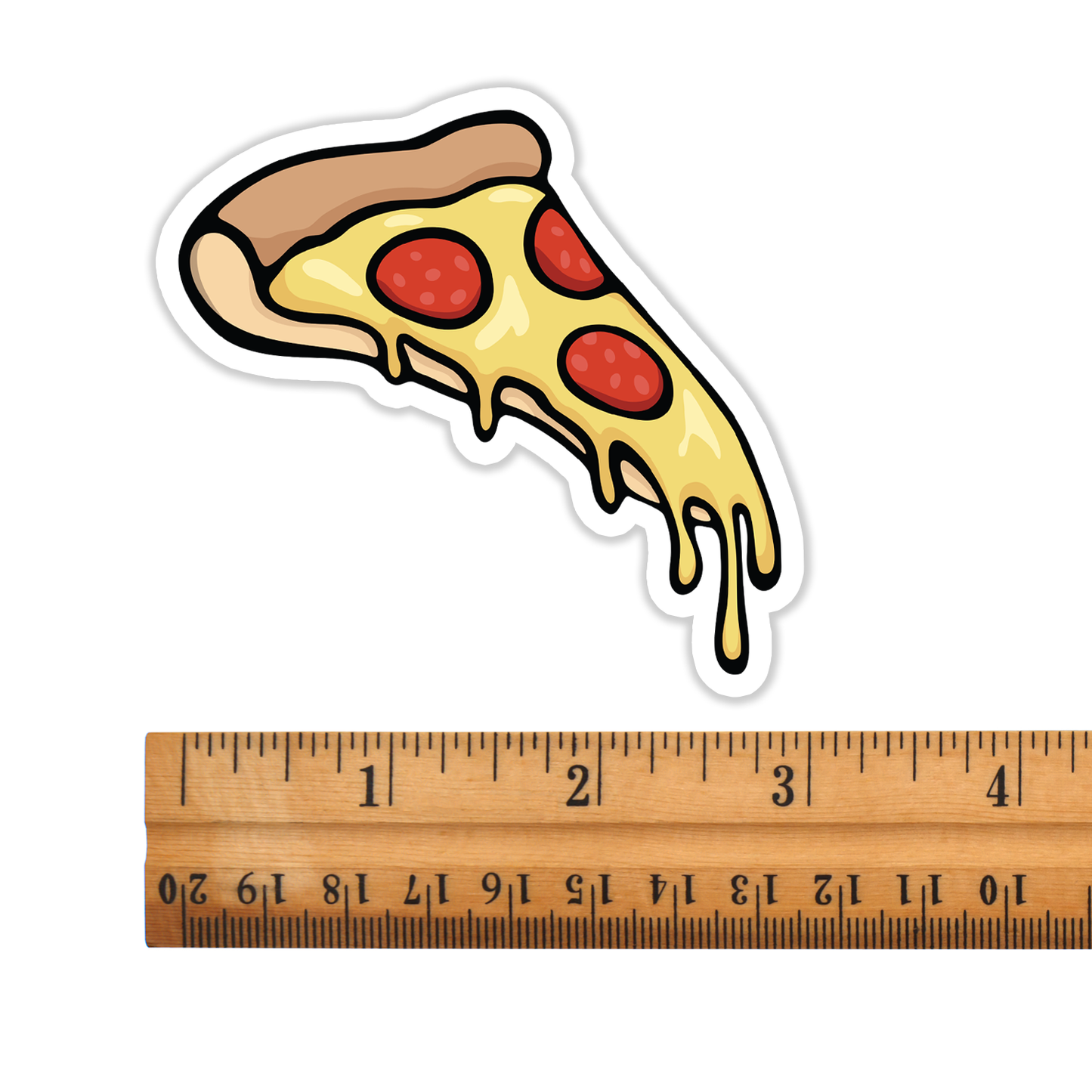 3" Pizza Slice Sticker - Cheese Pepperoni Pizzas Junk Food Vinyl Decal Stickers Waterproof Outdoor Decals Car, Water Bottle