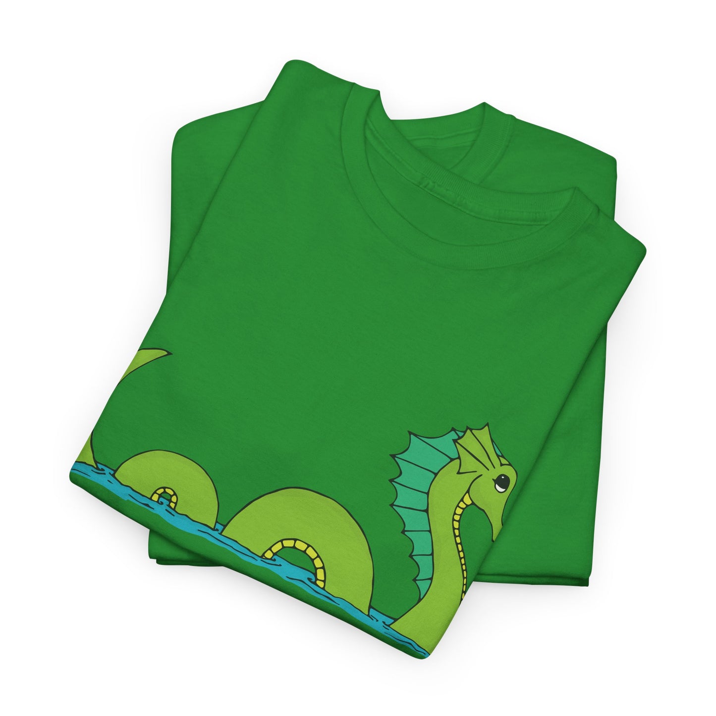 Sea Serpent T-shirt Unisex Heavy Cotton Tee - Mens Womens Loch Ness Sea Monster
