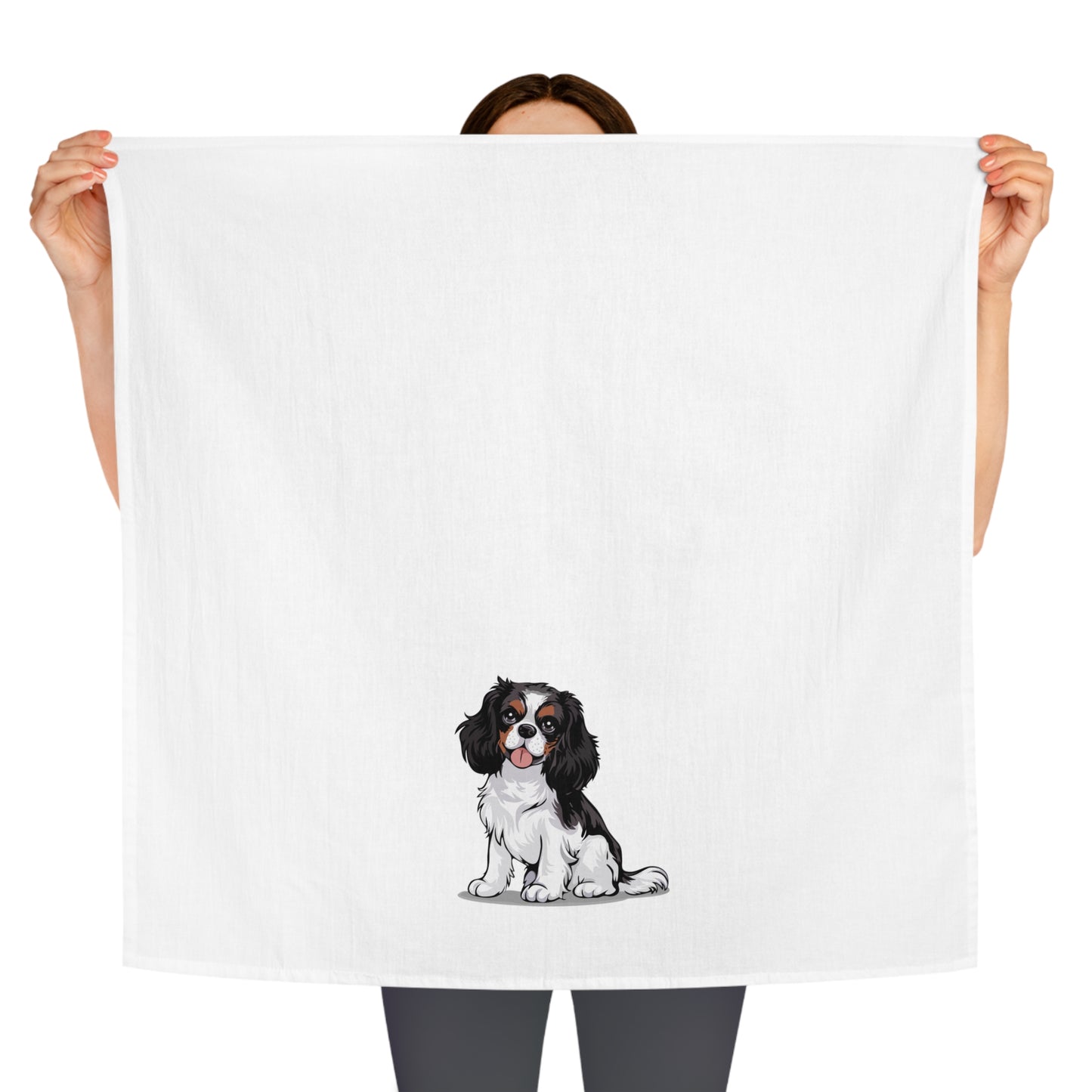Cavalier King Charles Spaniel Dogs Kitchen Tea Towel, Pet Cavaliers Dog Owners Hand Dish Towels