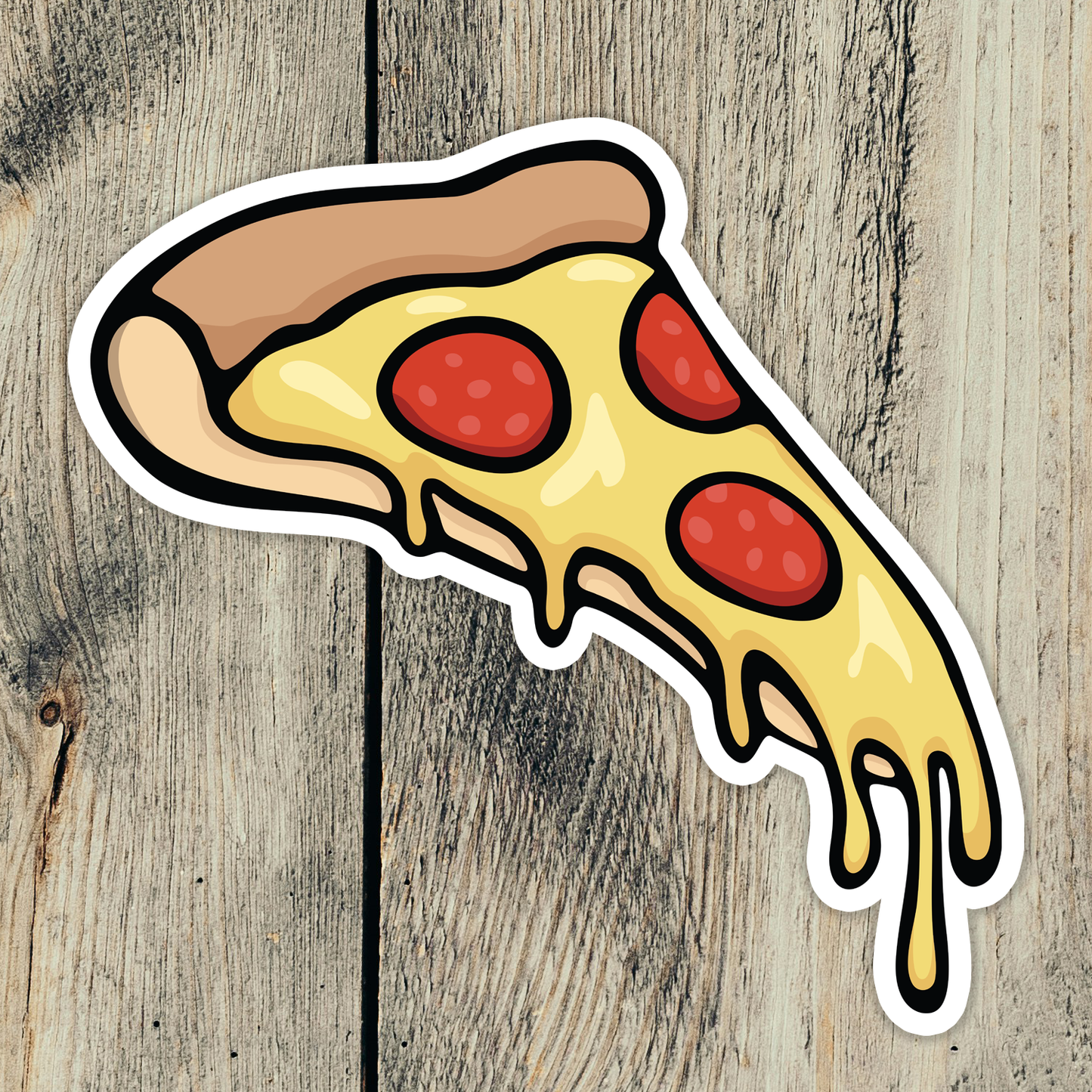 3" Pizza Slice Sticker - Cheese Pepperoni Pizzas Junk Food Vinyl Decal Stickers Waterproof Outdoor Decals Car, Water Bottle