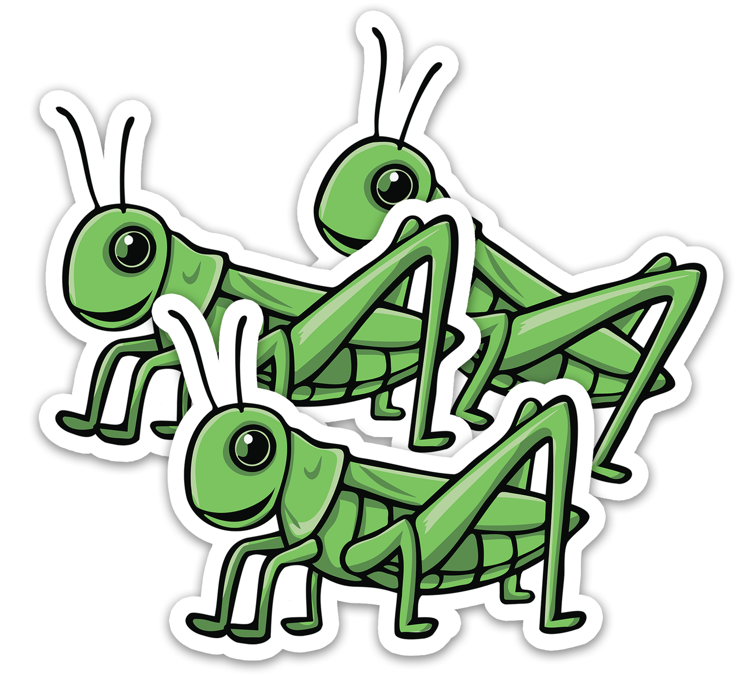 Grasshopper Sticker - Waterproof, Fade-Resistant Decal Stickers Grass Hopper Insect Bug, 2" or 3", 1, 3, 5, 10 or 20 Pack Sticker Bundle