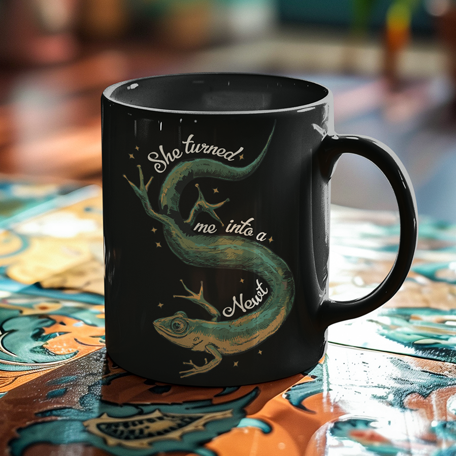 She Turned Me Into A Newt Black Ceramic Coffee Tea Mug 11oz