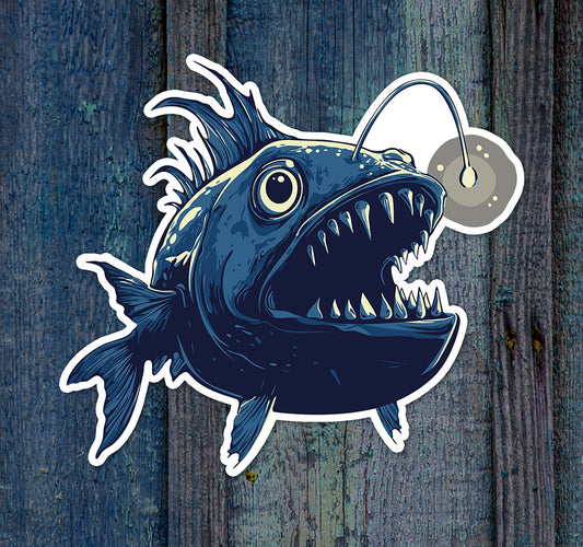 4" Deep Sea Anglerfish Sticker - Deep Sea Angler Fish Decal Stickers