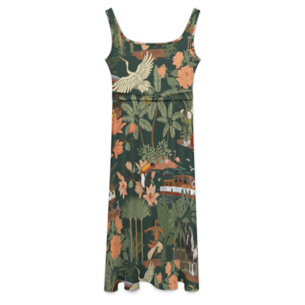 Tropical Nomad Jungle Floral Print Women's Tie Waist Sleeveless