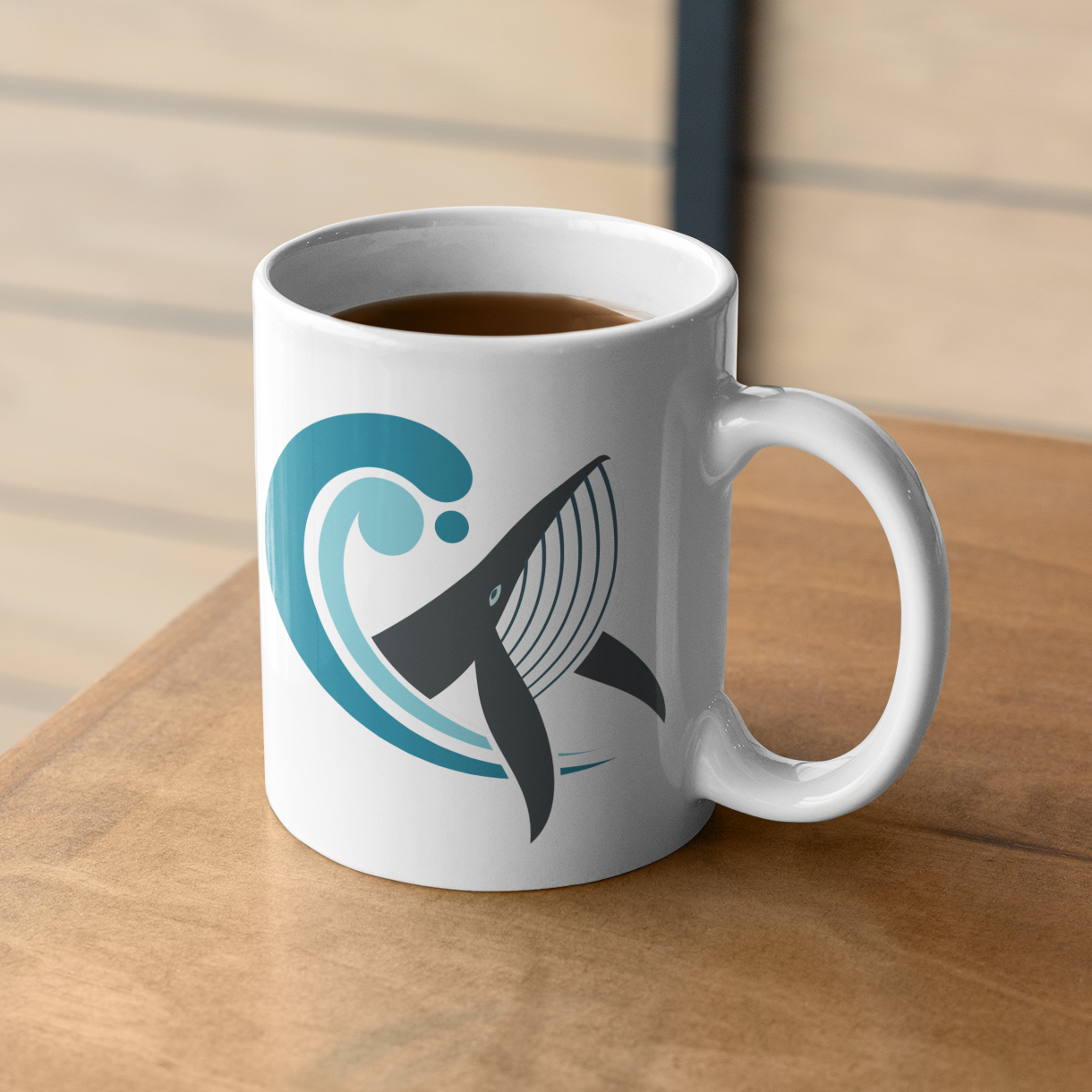 Majestic Whale Sea Marine Animal Ceramic Coffee Tea Mug 11oz Coffee Cup with Whale Design