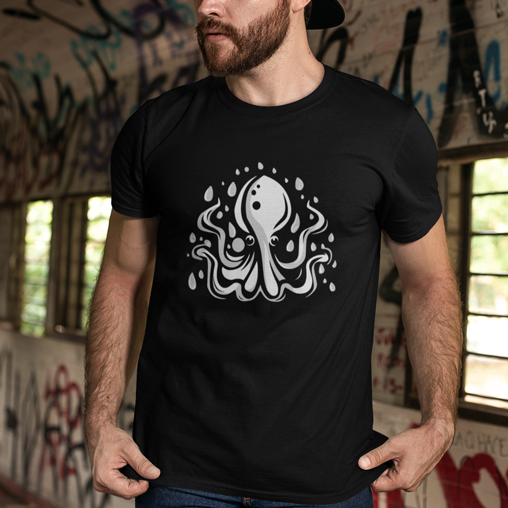 Elusive Octopus Soft T-shirt Unisex Softstyle Tee with Octopus Sea Creature Print