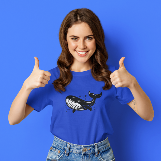 Whale Sea Animal Marine Life Print T-shirt Unisex Heavy Cotton Tee Mens Womens Shirts