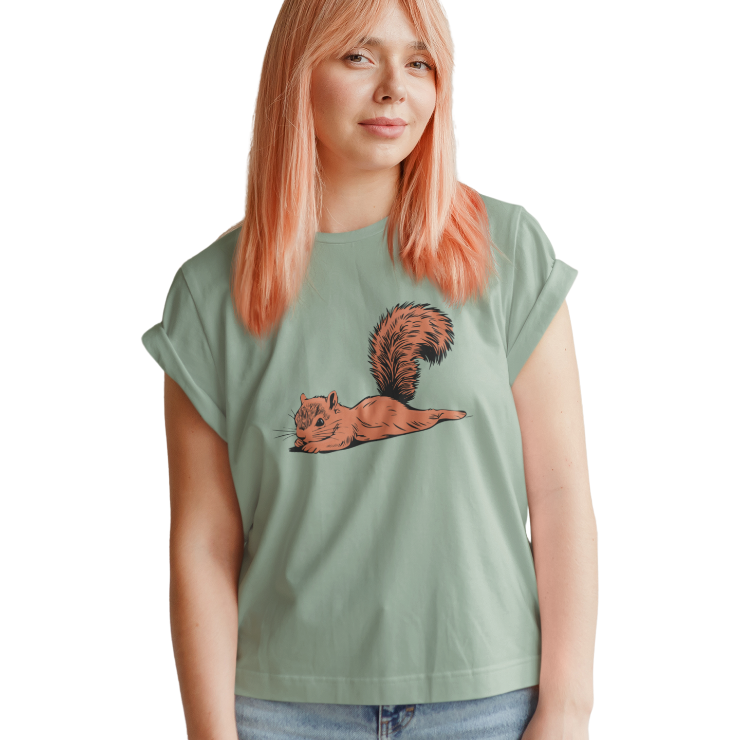 Just Chillin' Squirrel Splooting Soft T-shirt - Mens Womens Unisex Softstyle Tee