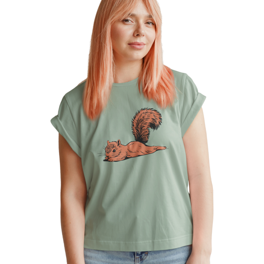 Just Chillin' Squirrel Splooting Soft T-shirt - Mens Womens Unisex Softstyle Tee