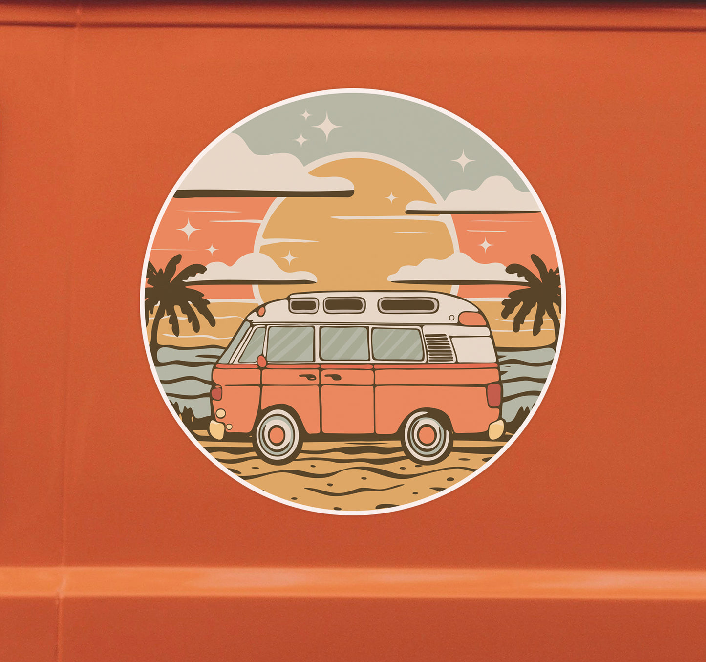 3" Vintage Van Dreams Sticker - Waterproof, Fade-Resistant Vanlife Travel Camper Vans Decal Stickers