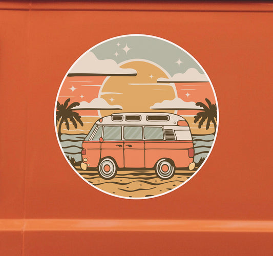 3" Vintage Van Dreams Sticker - Waterproof, Fade-Resistant Vanlife Travel Camper Vans Decal Stickers